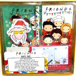 New Friends Christmas Gift Set 2 Journals Pen Sticky Note Pads Stickers Holiday
